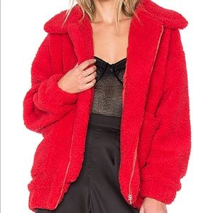 IAMGIA RED TEDDY COAT SZ S